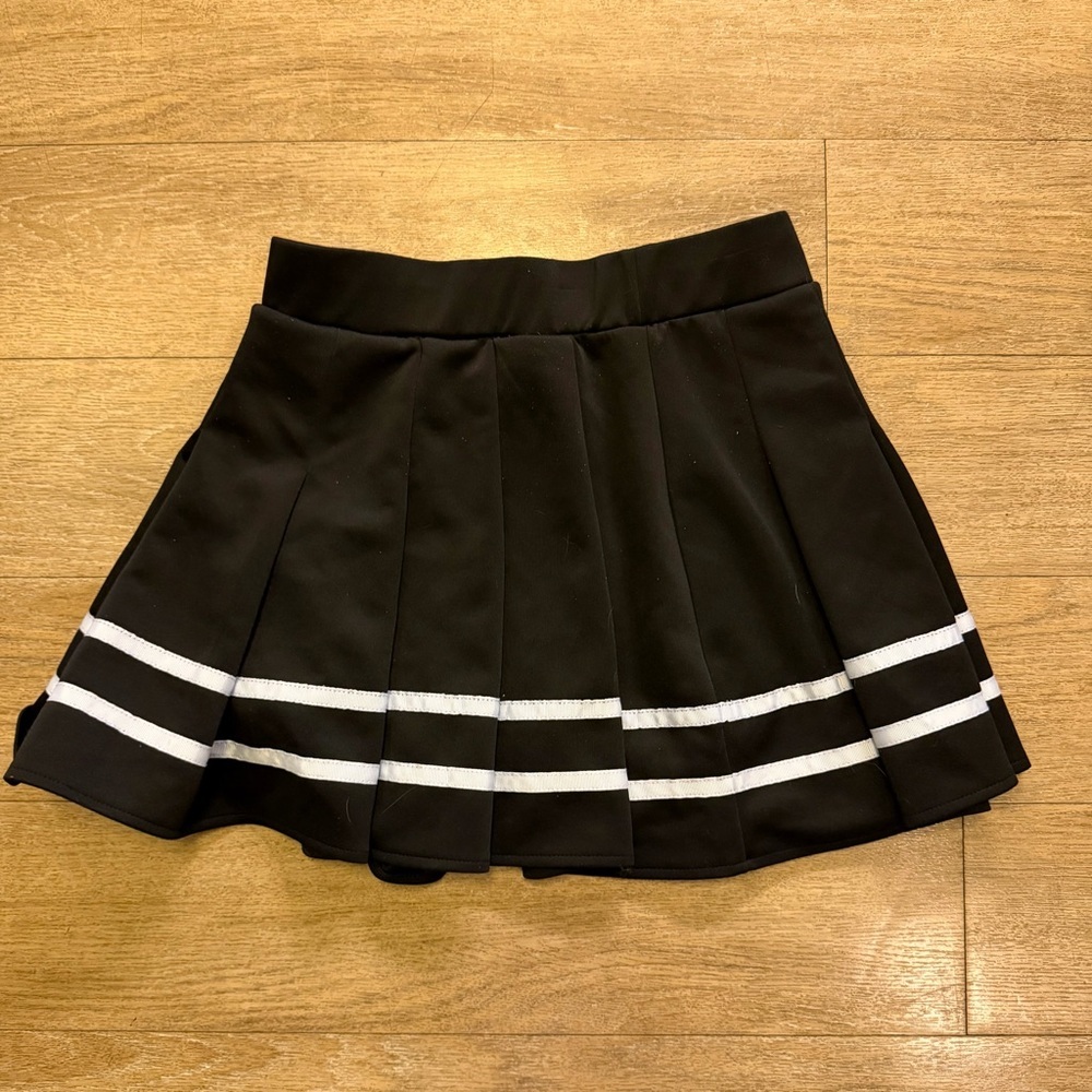 Spencer's Black Mini Skirt with White Accents - Picture 3 of 3